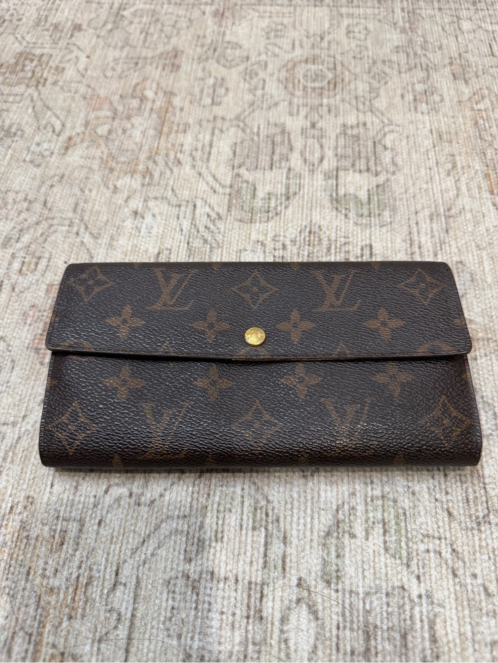 Louis Vuitton Monogram Continental Wallet - Dark Brown with Gold Snap